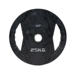 Muscle Power Olympische Halterschijf met Handgrepen - Rubber - 25 kg