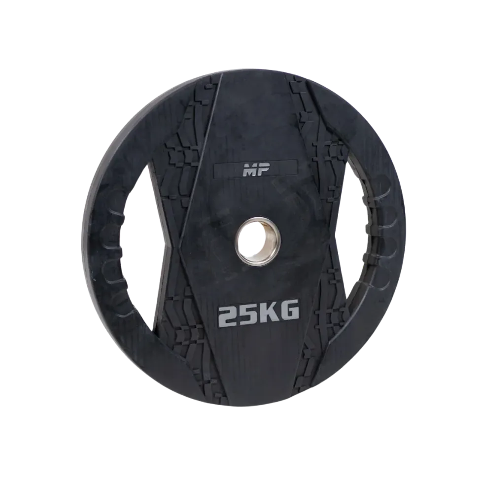 Muscle Power Olympische Halterschijf met Handgrepen - Rubber - 25 kg