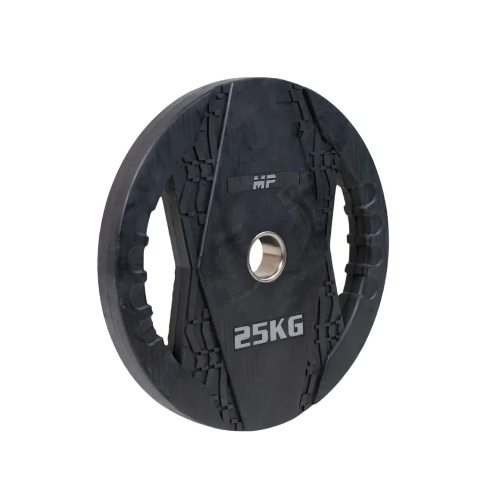 Muscle Power Olympische Halterschijf met Handgrepen - Rubber - 25 kg
