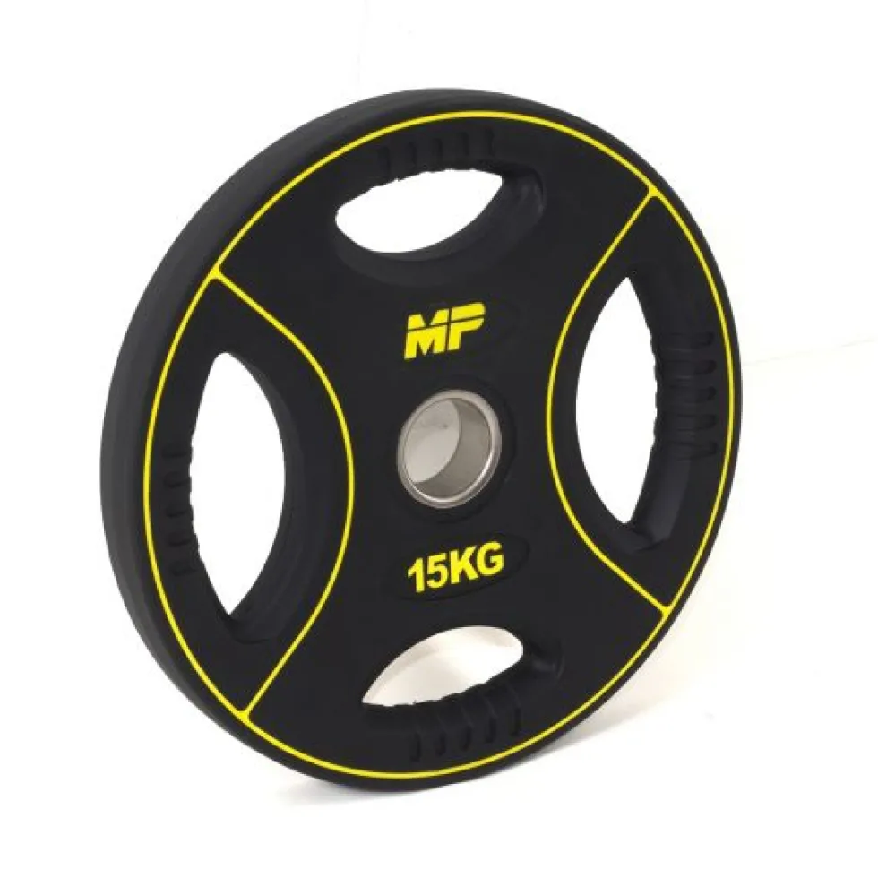 Muscle Power PU 4-Grip Halterschijf - 50 mm - 15 kg