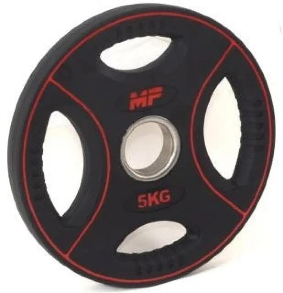 Muscle Power PU 4-Grip Halterschijf - 50 mm - 5 kg