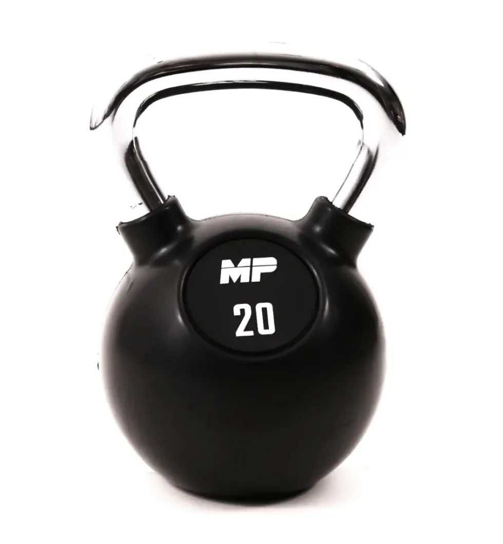 Muscle Power Rubberen Kettlebell - Zwart - 20 kg