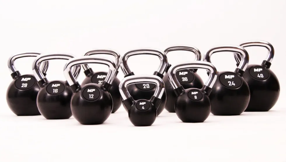 Muscle Power Rubberen Kettlebell - Zwart - 20 kg