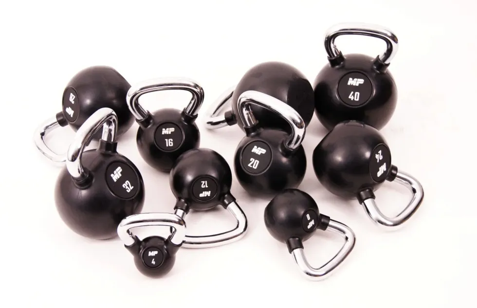Muscle Power Rubberen Kettlebell - Zwart - 20 kg