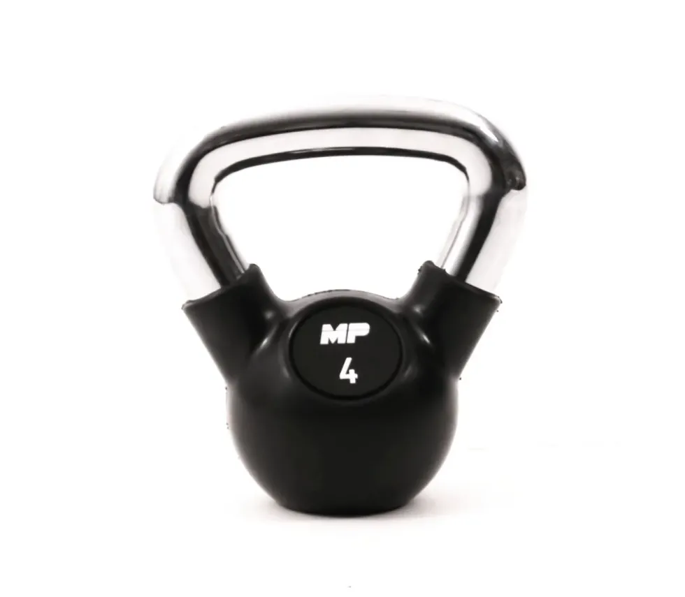 Muscle Power Rubberen Kettlebell - Zwart - 4 kg