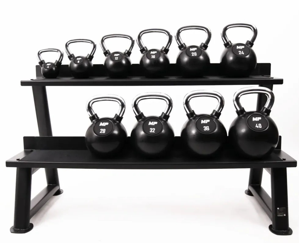 Muscle Power Rubberen Kettlebell - Zwart - 4 kg