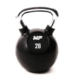 Muscle Power Rubberen Kettlebell - Zwart - 28 kg