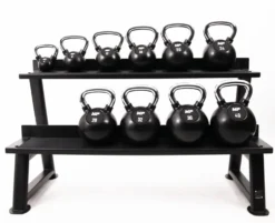 Muscle Power Rubberen Kettlebell - Zwart - 28 kg