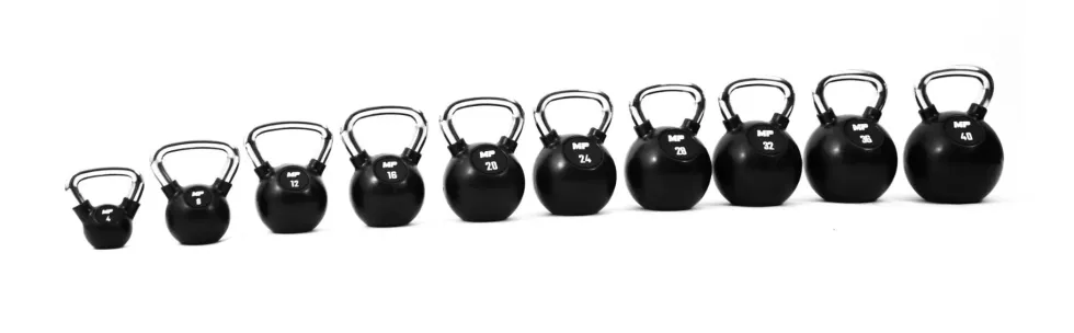 Muscle Power Rubberen Kettlebell - Zwart - 16 kg