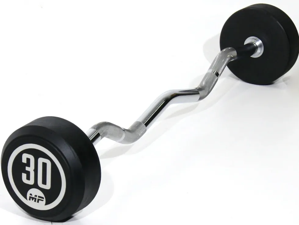 Muscle Power Vaste Curl Halterstang Rubber - 30 kg