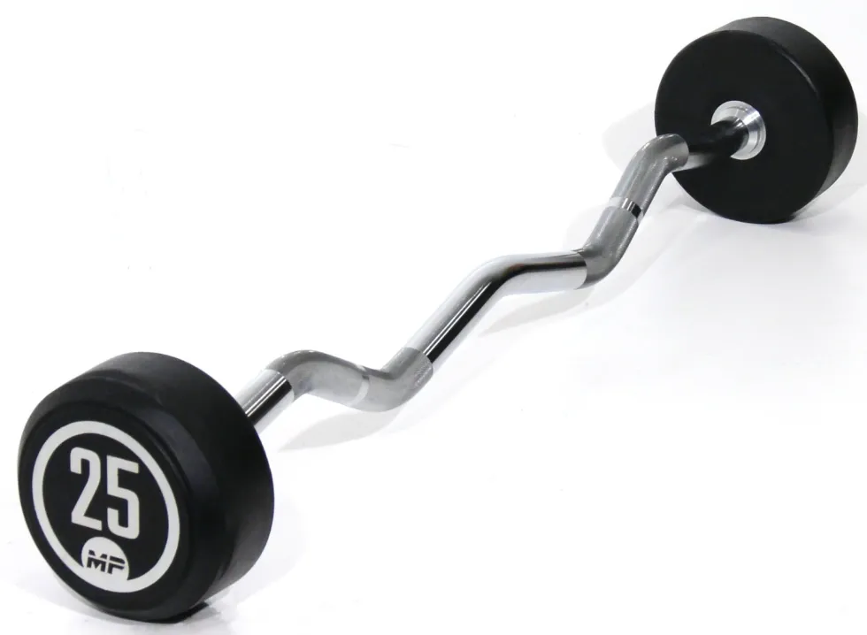 Muscle Power Vaste Curl Halterstang Rubber - 25 kg