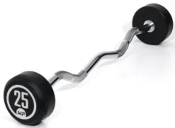 Muscle Power Vaste Curl Halterstang Rubber - 25 kg