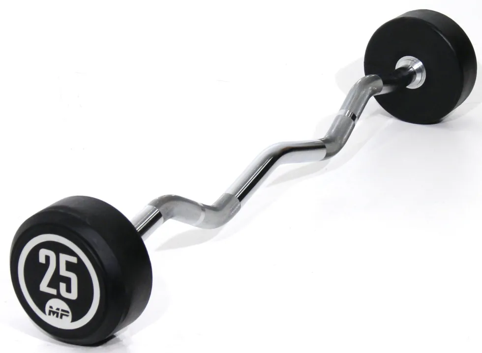 Muscle Power Vaste Curl Halterstang Rubber - 25 kg