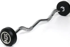 Muscle Power Vaste Curl Halterstang Rubber - 15 kg