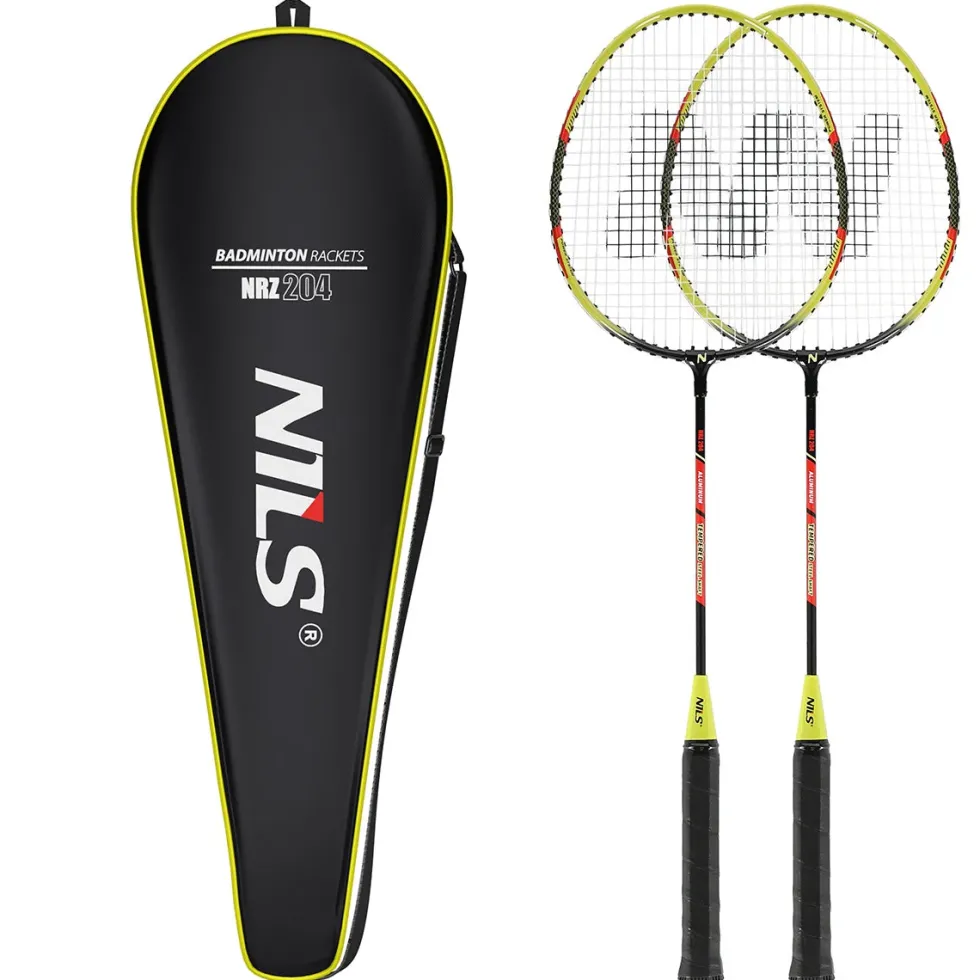 NILS Badminton Set - 2 Rackets en Opberghoes