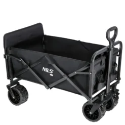 NILS Camp Opvouwbare Bolderkar - Zwart - 160L