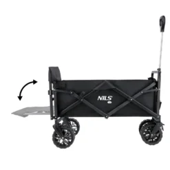 NILS Camp Opvouwbare Bolderkar - Zwart - 160L