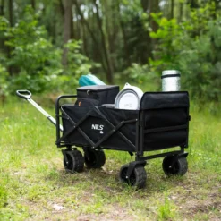 NILS Camp Opvouwbare Bolderkar - Zwart - 160L