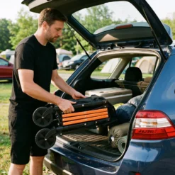 NILS Camp Opvouwbare Bolderkar - Zwart/Oranje - 100L