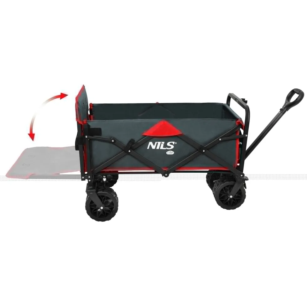 NILS Camp Opvouwbare Bolderkar - Antraciet - 160L