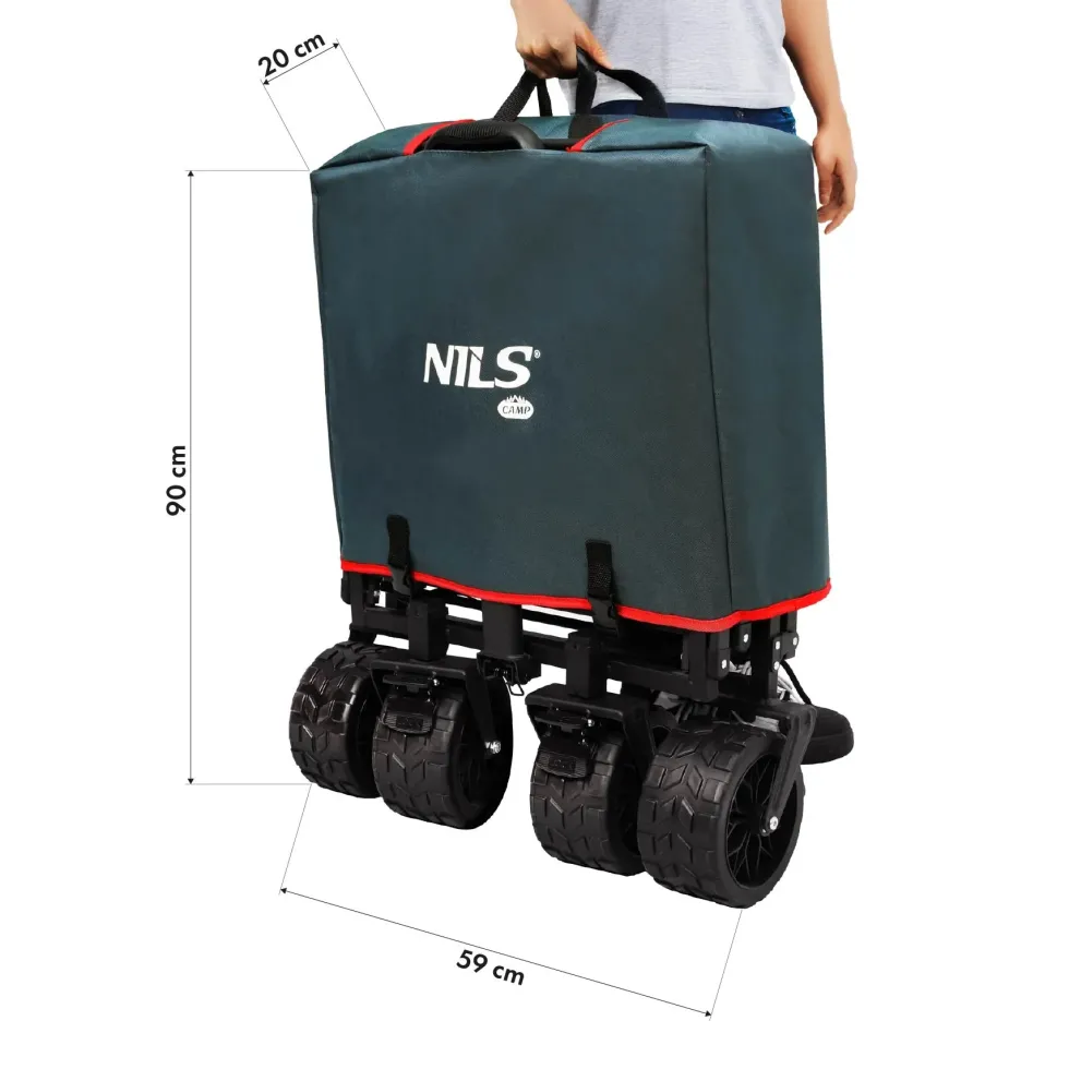 NILS Camp Opvouwbare Bolderkar - Antraciet - 160L