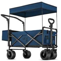NILS Camp Opvouwbare Bolderkar - Blauw - 120L