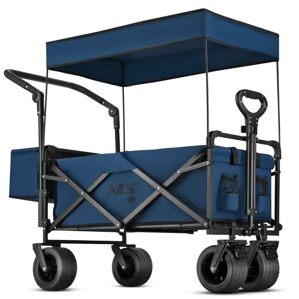 NILS Camp Opvouwbare Bolderkar - Blauw - 120L