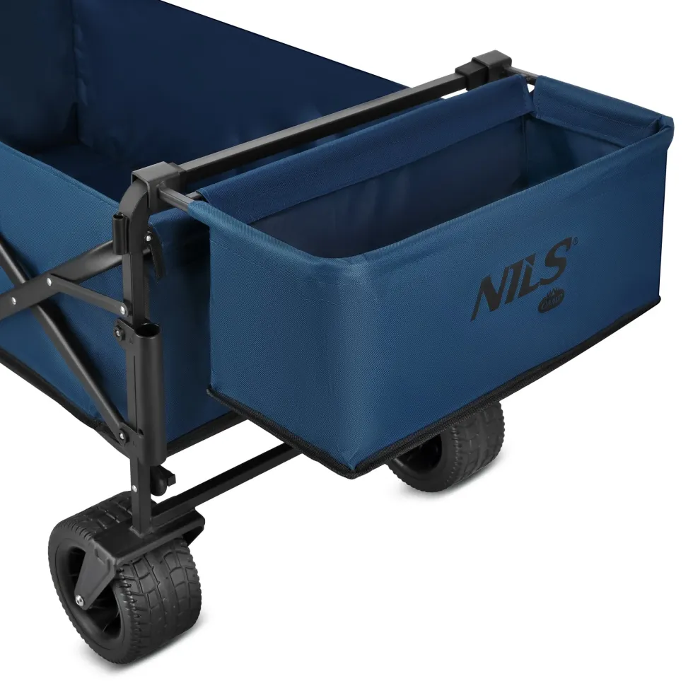 NILS Camp Opvouwbare Bolderkar - Blauw - 120L