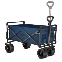 NILS Camp Opvouwbare Bolderkar - Blauw - 120L