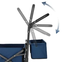 NILS Camp Opvouwbare Bolderkar - Blauw - 120L