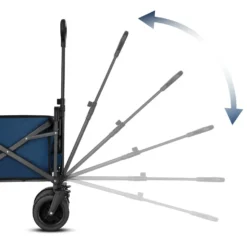 NILS Camp Opvouwbare Bolderkar - Blauw - 120L