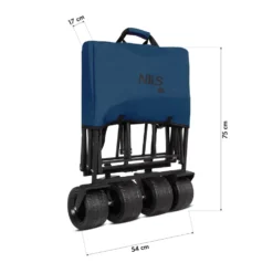 NILS Camp Opvouwbare Bolderkar - Blauw - 120L