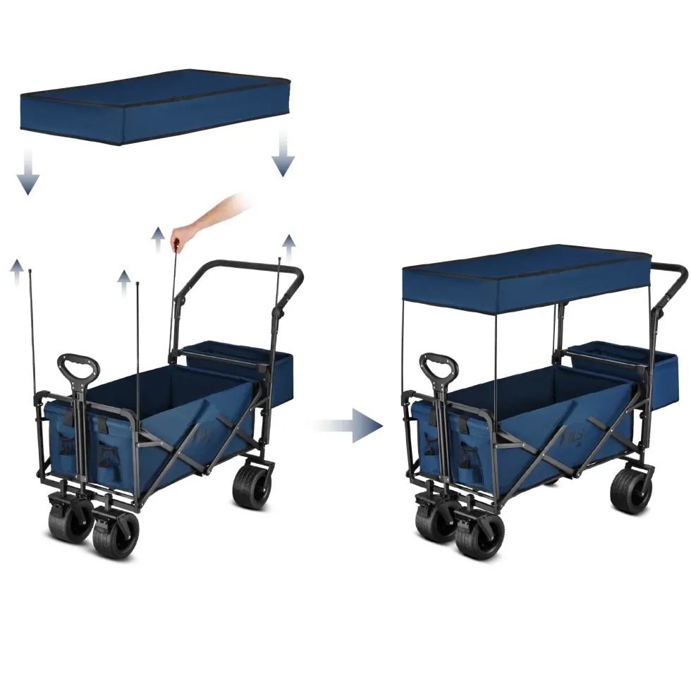 NILS Camp Opvouwbare Bolderkar - Blauw - 120L
