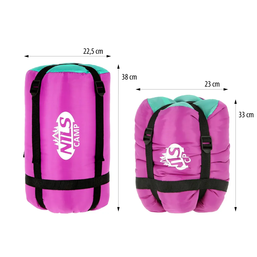 NILS Camp Slaapzak - Paars/Turquoise - Maat M