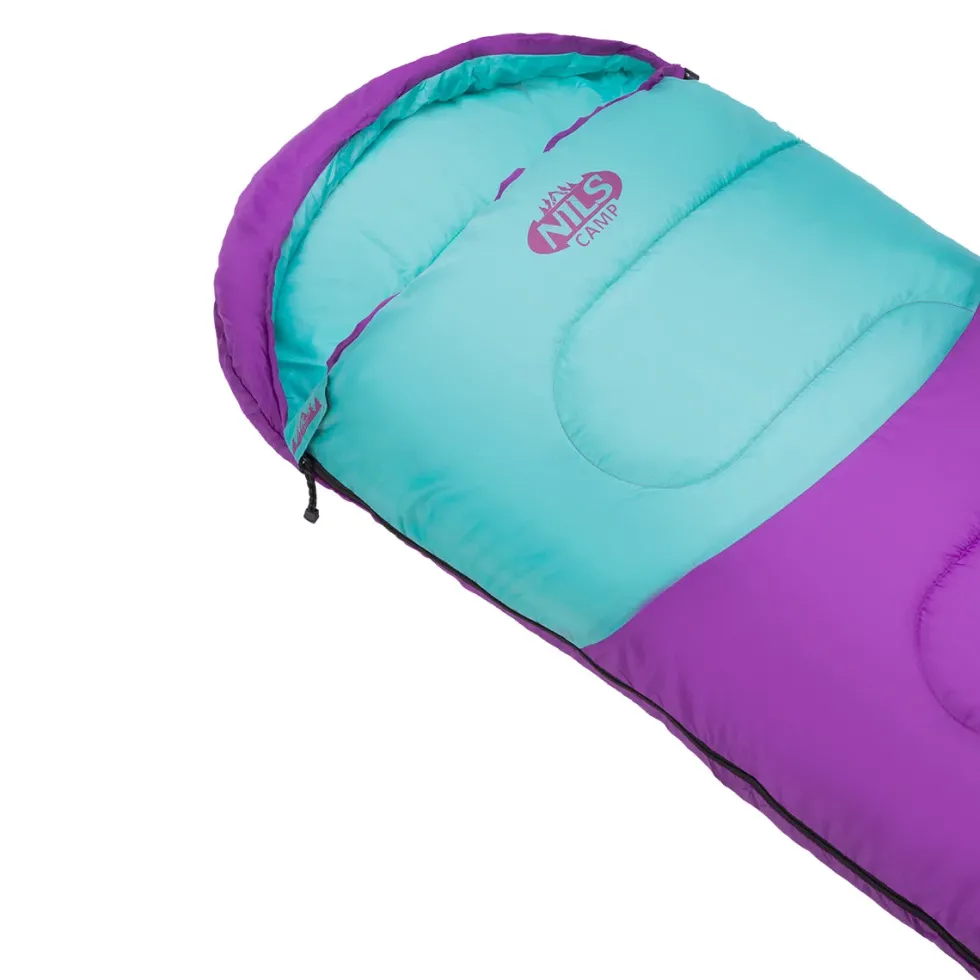 NILS Camp Slaapzak - Paars/Turquoise - Maat M