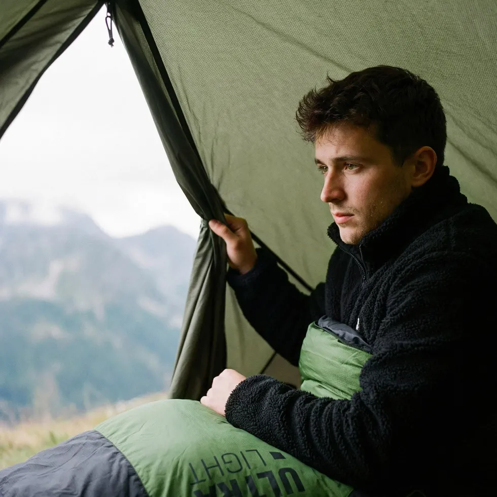NILS Camp Ultra Light Slaapzak - 710 gr - Zwart/Groen