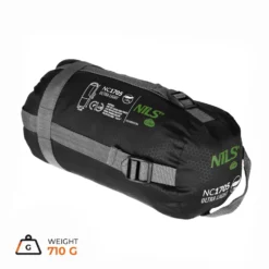 NILS Camp Ultra Light Slaapzak - 710 gr - Zwart/Groen