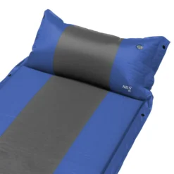 NILS Camp Zelfopblazende Slaapmat met Kussen - Blauw/Grijs