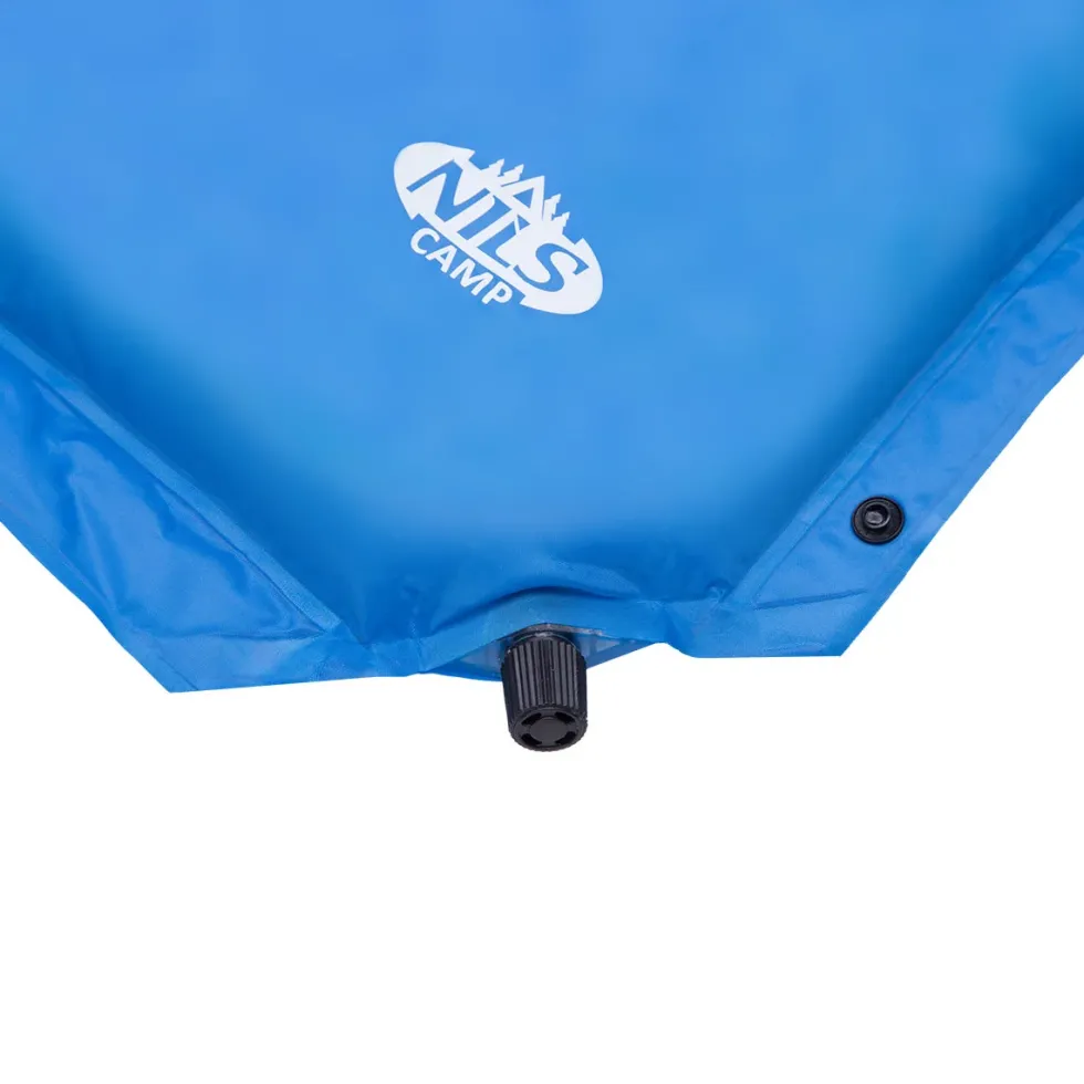 NILS Camp Zelfopblazende Slaapmat met Kussen - 2-persoons - Blauw