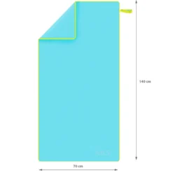 NILS Microvezel Handdoek - Blauw/Groen - 140 x 70 cm