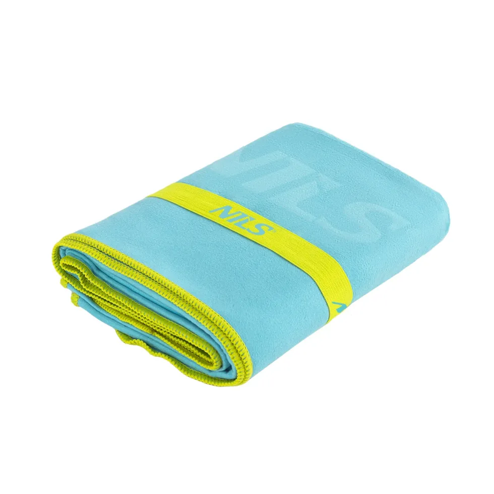 NILS Microvezel Handdoek - Blauw/Groen - 140 x 70 cm