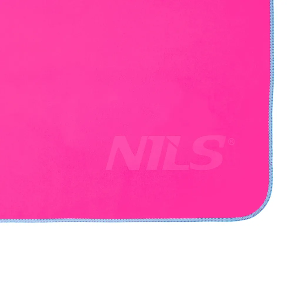 NILS Microvezel Handdoek - Roze/Blauw - 140 x 70 cm