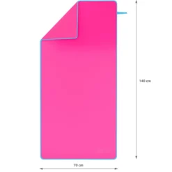 NILS Microvezel Handdoek - Roze/Blauw - 140 x 70 cm