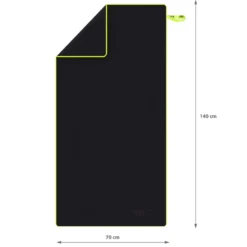 NILS Microvezel Handdoek - Zwart - 140 x 70 cm
