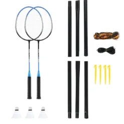 NILS Steeltec Badmintonset - Complete Set - Blauw/Zwart