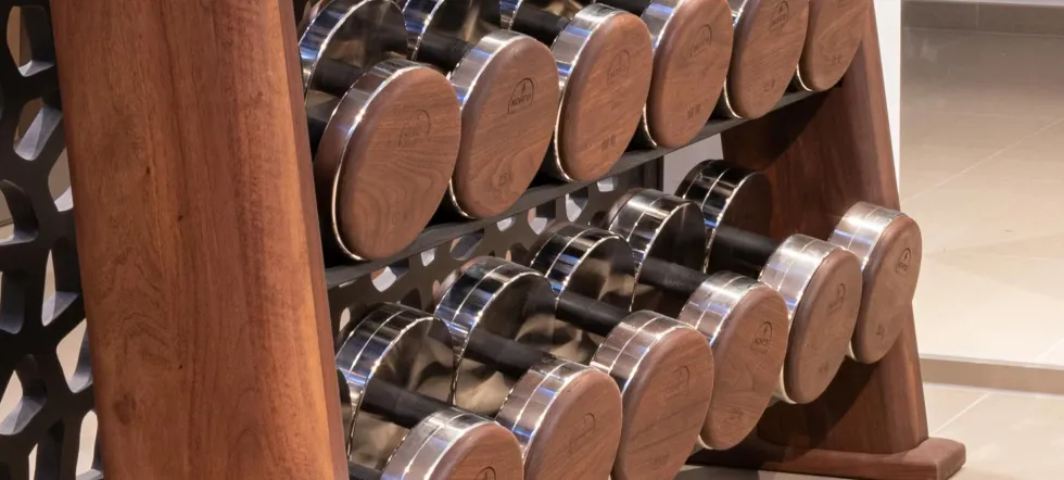 Nohrd Dumbbellset van 36 - Incl. Opbergrek - Walnoot