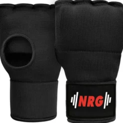 NRG Fitness Gel Binnenhandschoenen met Bandage - Zwart
