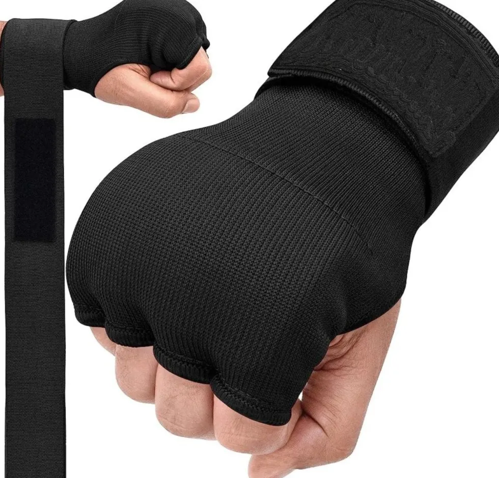 NRG Fitness Gel Binnenhandschoenen met Bandage - Zwart