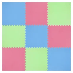 One Fitness Puzzelmat - Set van 9 - 10 mm - Multi