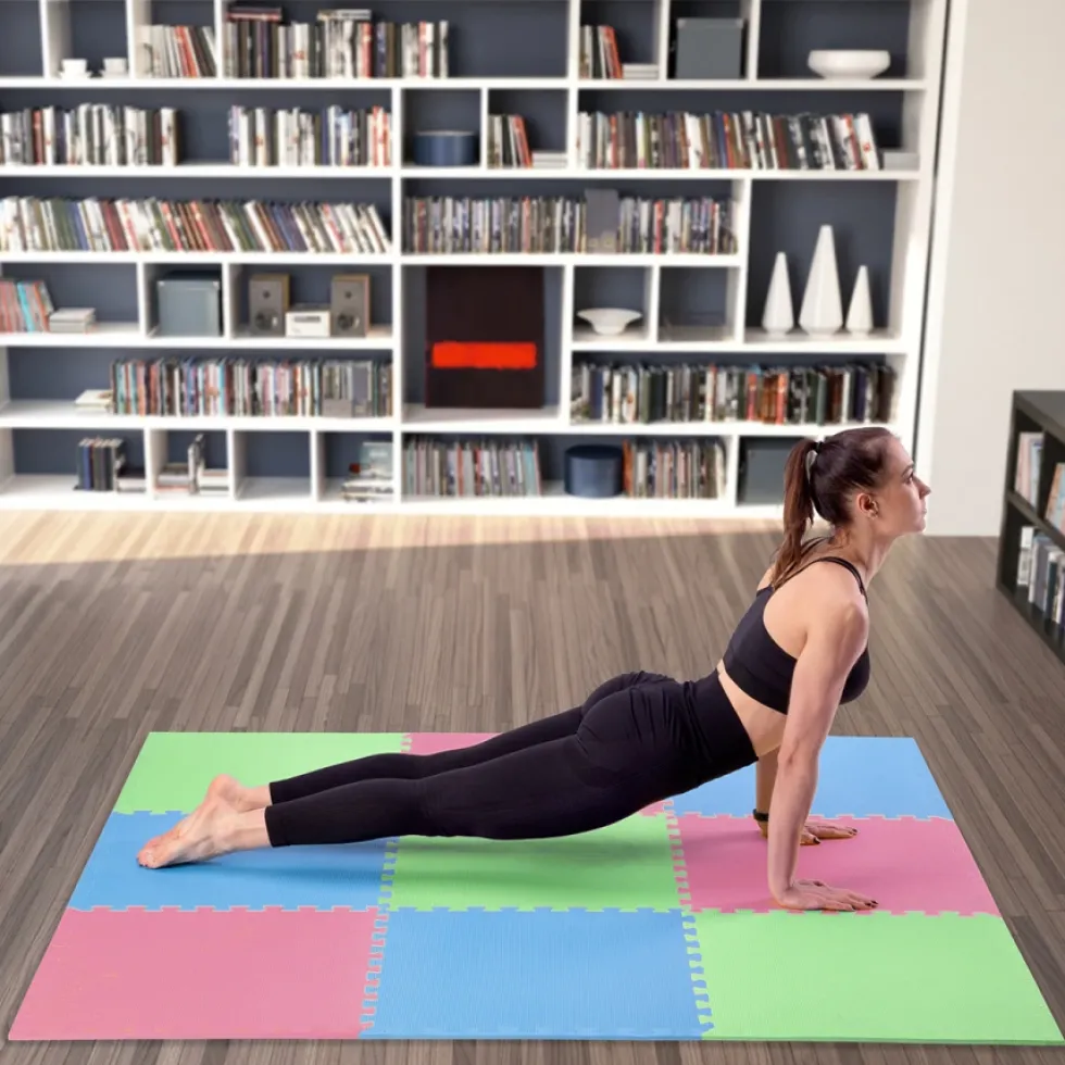 One Fitness Puzzelmat - Set van 9 - 10 mm - Multi